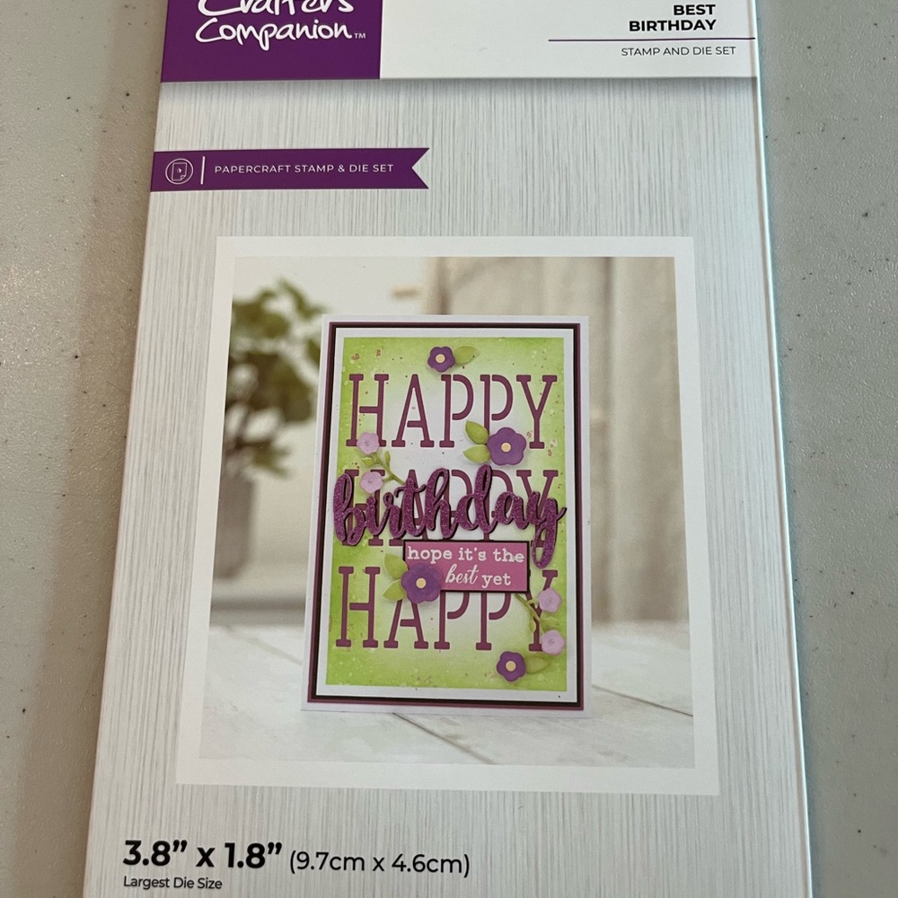 Best Birthday Stamp and Die Set - Purple and Green